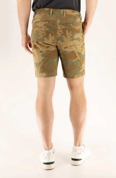 Devil-dog Dungarees Camo Print 9-inch Performance Stretch Chino Shorts In Dusty Camo