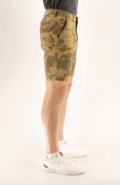 Devil-dog Dungarees Camo Print 9-inch Performance Stretch Chino Shorts In Dusty Camo