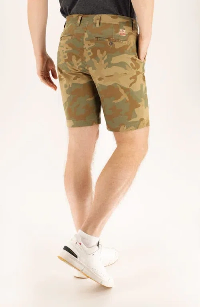 Devil-dog Dungarees Camo Print 9-inch Performance Stretch Chino Shorts In Dusty Camo