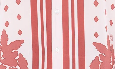 Cult Of Individuality Border Print Short Sleeve Cotton Button-up Shirt In Retro