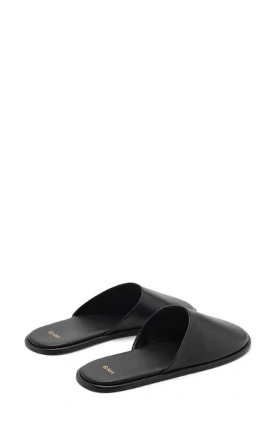 Mango Flat Mule In Black