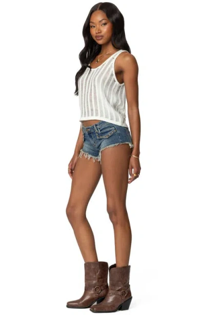 Edikted Keziah Ladder Stitch Sheer Tank In Cream