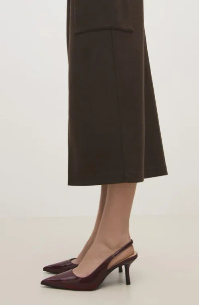 Mango Pointed Toe Slingback Pump In Burgundy