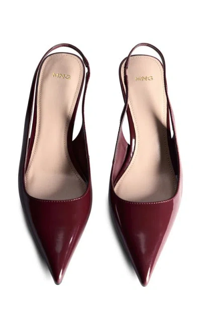 Mango Pointed Toe Slingback Pump In Burgundy