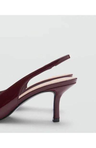Mango Pointed Toe Slingback Pump In Burgundy