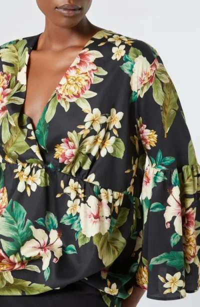 MARINA RINALDI MARINA RINALDI BARBANO COTTON SATIN PEPLUM TOP 