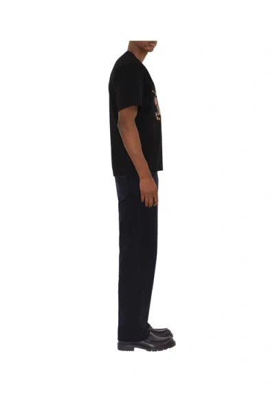 Burberry Cross Stitch Ekd Cotton T-shirt In Black