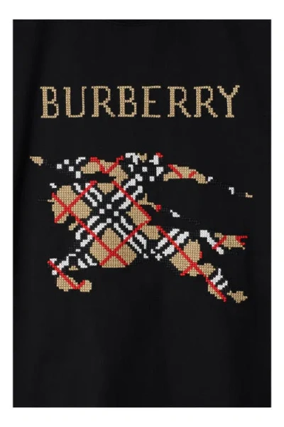 Burberry Cross Stitch Ekd Cotton T-shirt In Black