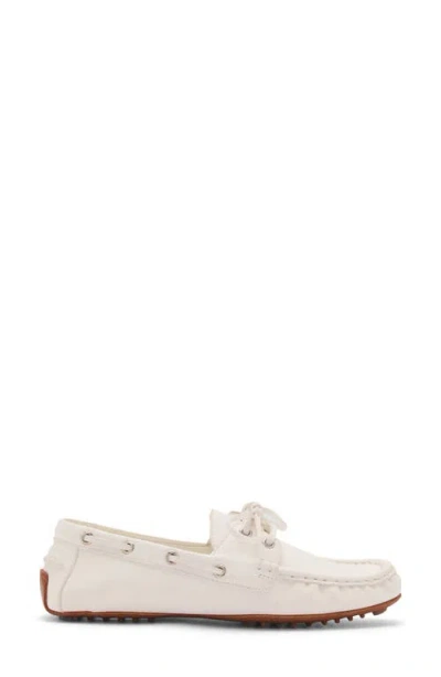 Mango Lace-up Leather Boat Shoe In White