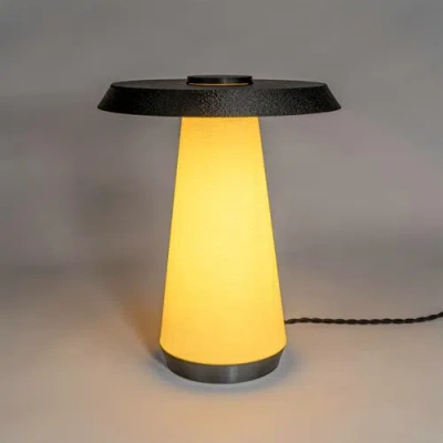 Jonathan Y Bruno 12.25" Mid-century Minimalist Plant-based Pla 3d Printed Dimmable Led Table Lamp In Yellow/black With Yellow Shade
