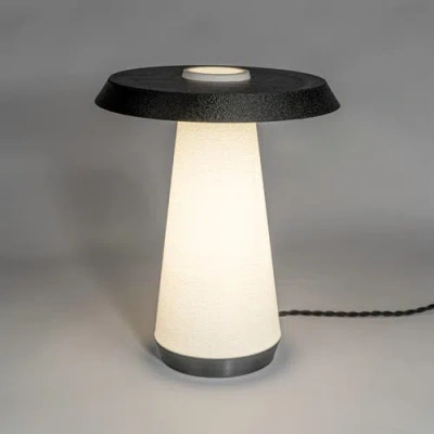 Jonathan Y Bruno 12.25" Mid-century Minimalist Plant-based Pla 3d Printed Dimmable Led Table Lamp In White/black With White Shade