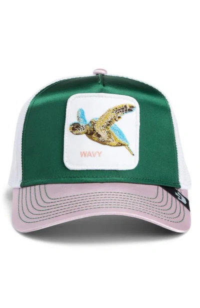 Goorin Bros Turtle-patch Trucker Cap In Teal