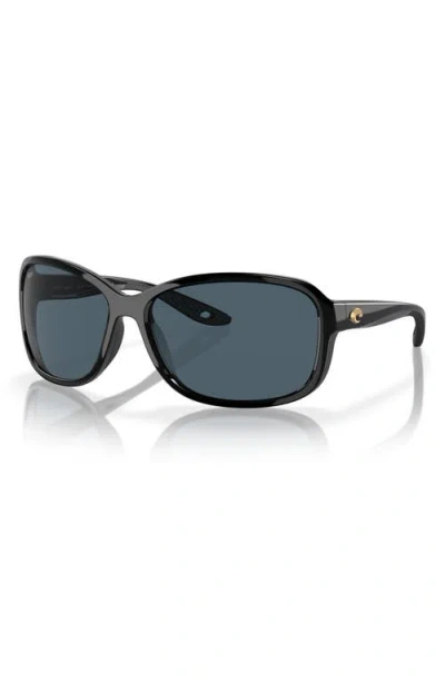 Costa Del Mar Seadrift 58mm Polarized Square Sunglasses In Black/gray