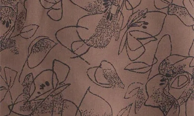 Theory Noll Floral Print Camp Shirt In Walnut