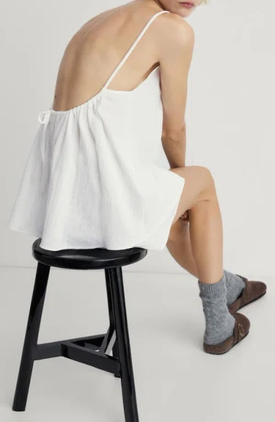 Mango Cotton Gauze Camisole In White