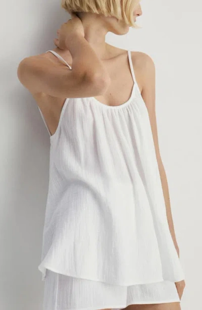 Mango Cotton Gauze Camisole In White