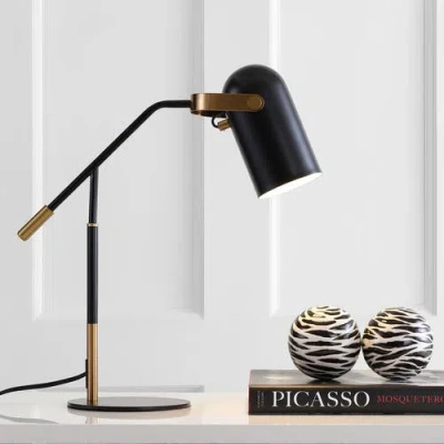 Jonathan Y Edison 19.25" Metal Led Task Lamp, Black/brass Gold In Black/brass Gold