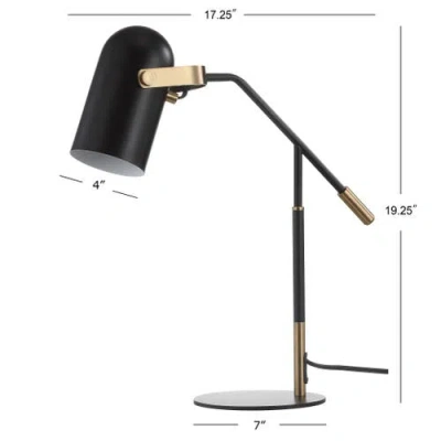 Jonathan Y Edison 19.25" Metal Led Task Lamp, Black/brass Gold In Black/brass Gold