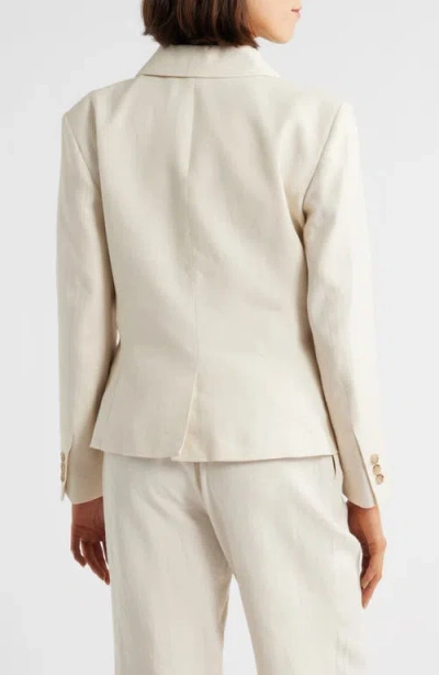 Frame The Smart Linen Blend Blazer In White