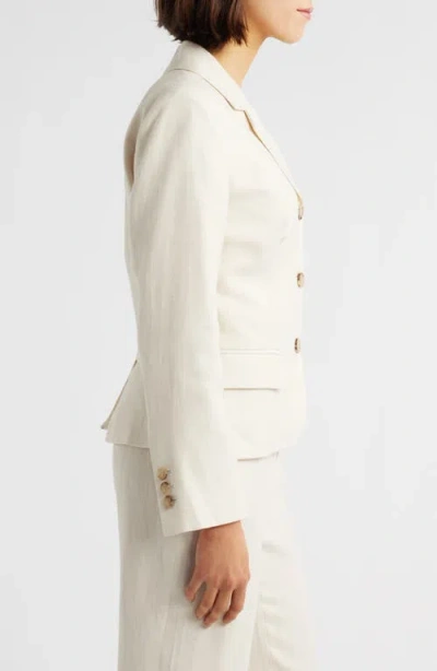 Frame The Smart Linen Blend Blazer In White