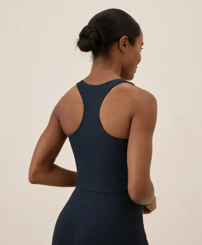 Pact On The Go-to Crop Tank Made With Organic Cotton In Midnight Blue