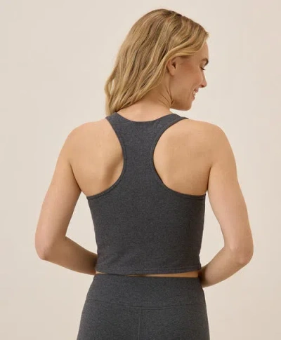 Pact On The Go-to Crop Tank Made With Organic Cotton In Charcoal Heather