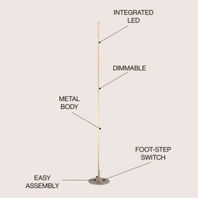 Jonathan Y Iris 59.5" Led Integrated Floor Lamp In Gold