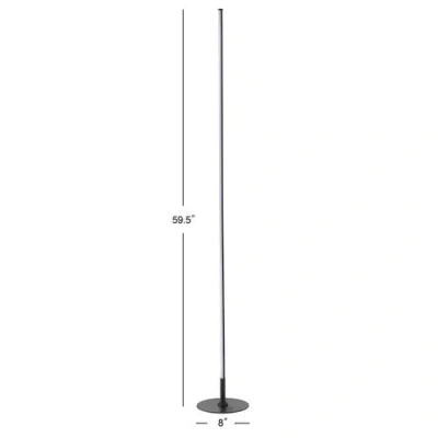 Jonathan Y Iris 59.5" Led Integrated Floor Lamp In Black