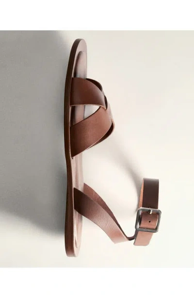 Mango Leather Sandals With Buckle Strap Leather In Brown