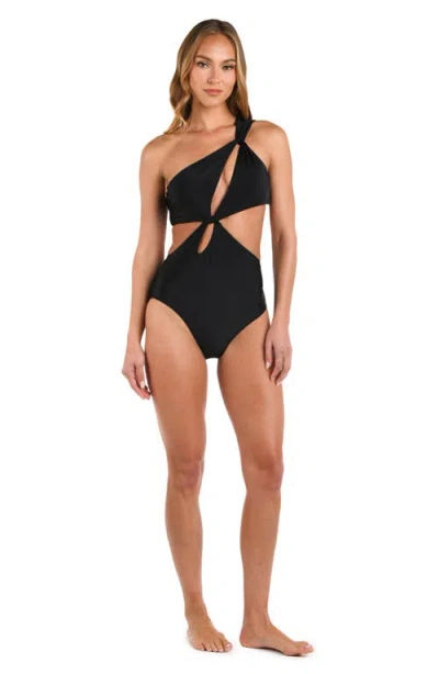 L Agence L'agence Camilla Cutout One-shoulder One-piece Swimsuit In Black