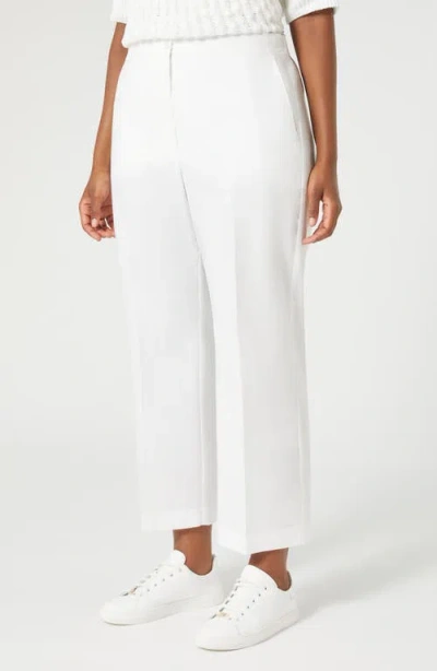 Shop Marina Rinaldi Ramo Cotton Ankle Pants In Optical White