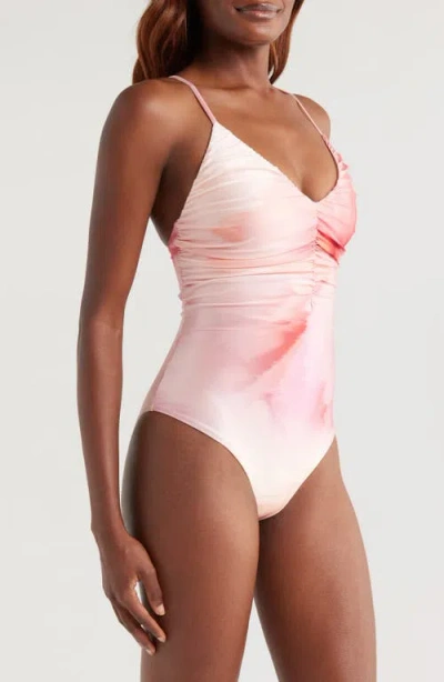 Boamar Fibi Ruched One-piece Swimsuit In Flora