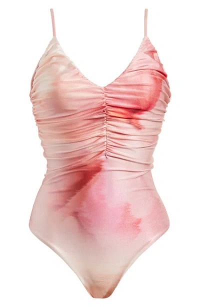 Boamar Fibi Ruched One-piece Swimsuit In Flora