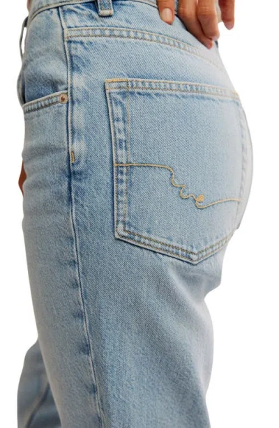 Free People Sun City High Waist Capri Jeans In Pale Indigo