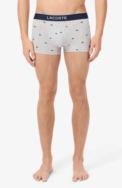 Lacoste Assorted 3-pack Stretch Cotton Boxer Briefs In Blue