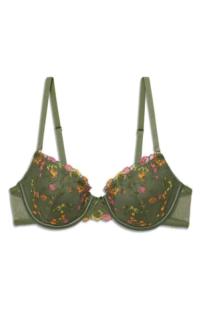 Etam Gourmandise No. 4 Underwire Demi Bra In Green
