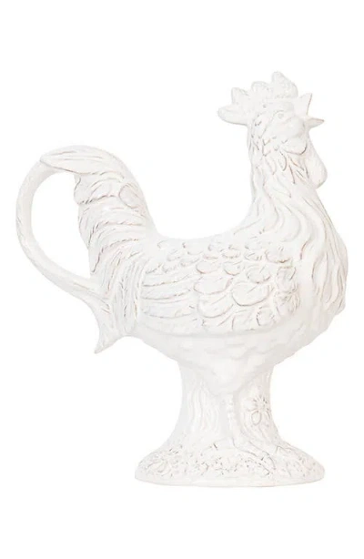 Juliska Clever Creatures Rousseau Rooster Pitcher In Whitewash