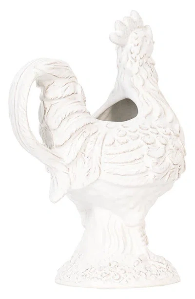 Juliska Clever Creatures Rousseau Rooster Pitcher In Whitewash
