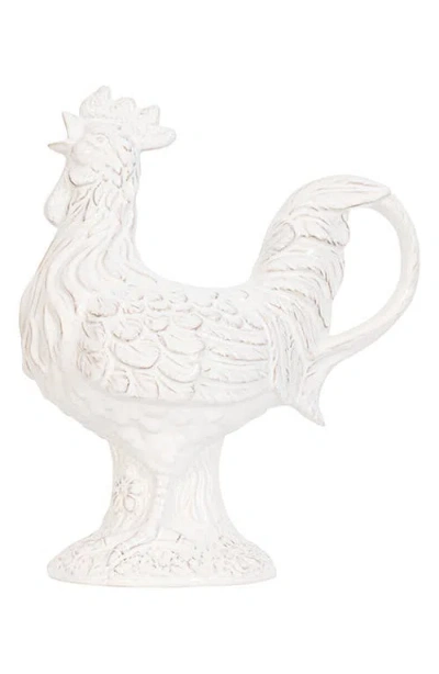 Juliska Clever Creatures Rousseau Rooster Pitcher In Whitewash