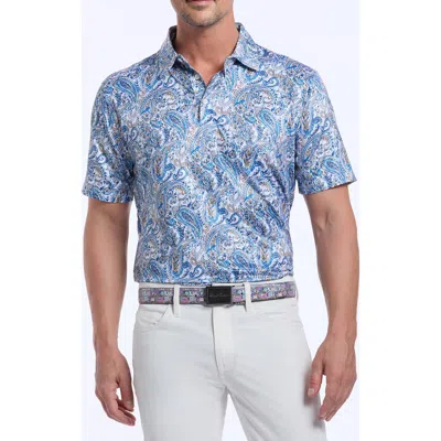 Robert Graham Matos Paisley Classic Fit Performance Polo Shirt In White