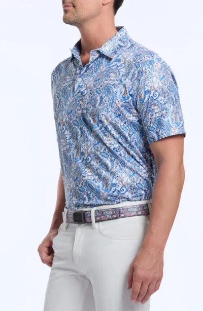 Robert Graham Matos Paisley Classic Fit Performance Polo Shirt In White
