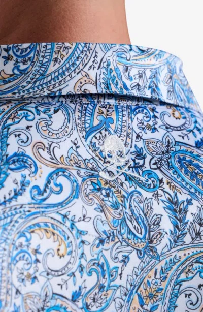 Robert Graham Matos Paisley Classic Fit Performance Polo Shirt In White