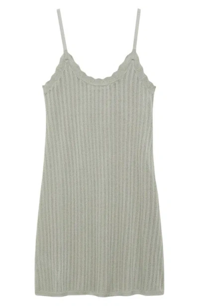 Mango Pointelle Nightgown In Gray
