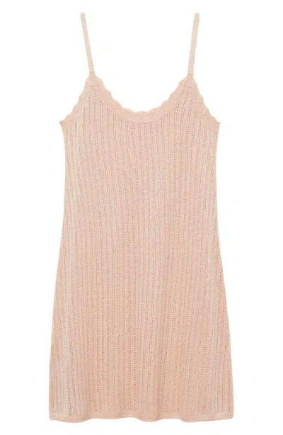 Mango Pointelle Nightgown In Neutral