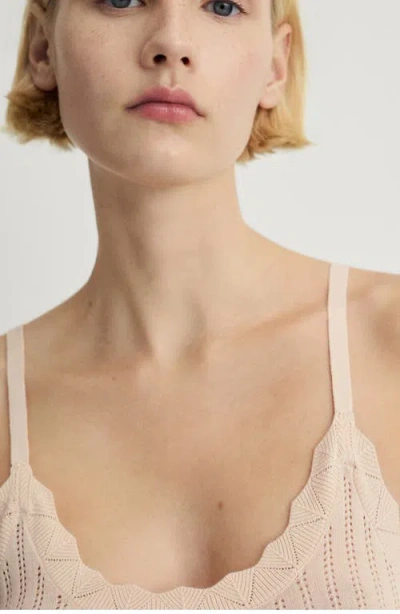 Mango Pointelle Nightgown In Neutral
