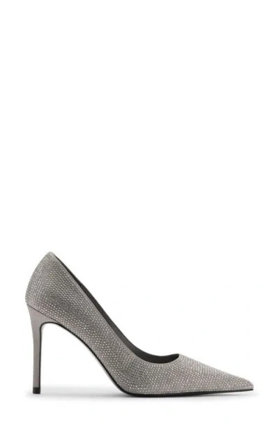 Mango Rhinestone Heel Pump In Silver