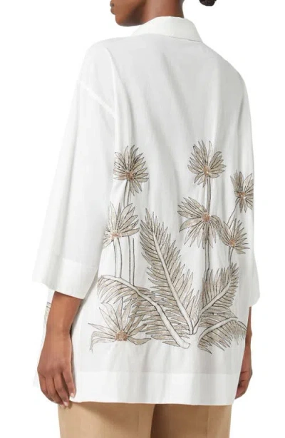 Marina Rinaldi Goya Beaded Jacket In Optical White