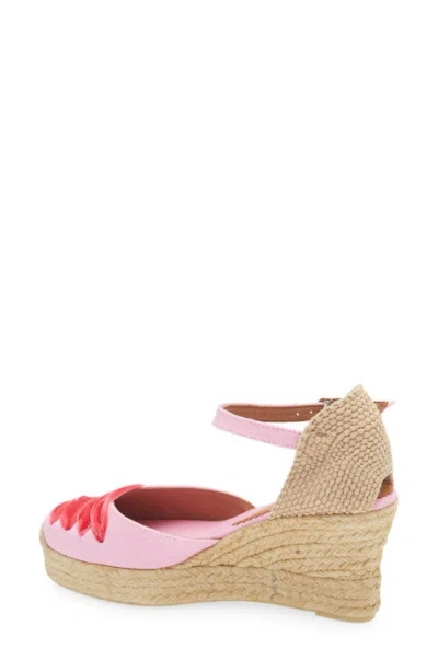 Penelope Chilvers Dali Ankle Strap Espadrille In Pink/peony