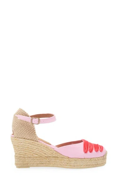 Penelope Chilvers Dali Ankle Strap Espadrille In Pink/peony