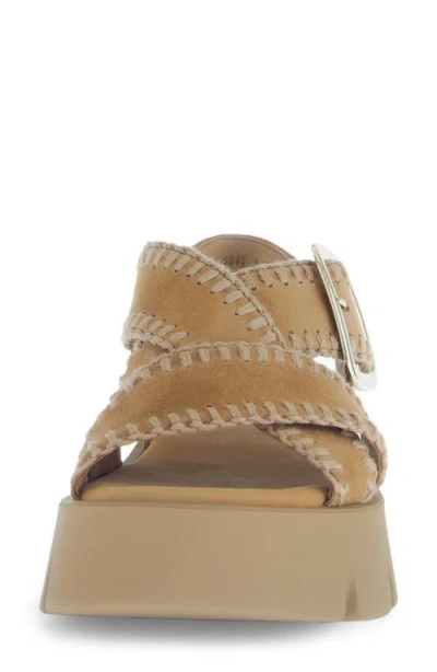 Gabor Crossover Slingback Wedge Sandal In Walnut